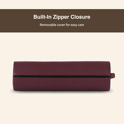 Massage Half Round Bolster Pillow 21.5" L X 6" W - color: Burgundy, size: Small Half-round 612
