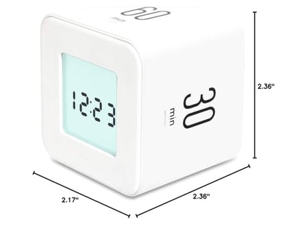 mooas Multi Clock Time Cube Timer, Alarm, Backlight, Productivity (White) - color: White