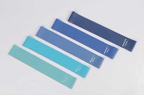 Edemsport Resistance Latex Loop Bands Set of 5 – Exercise Bands for Yoga, Pilates, Strength Training, Rehab & Home Workouts - color: BLUE