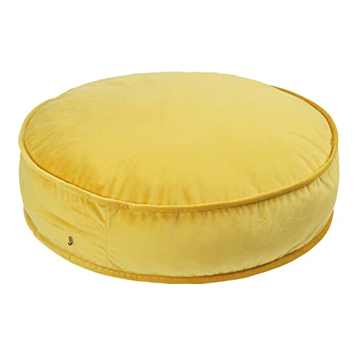 Round Floor Pillow Cover Velvet Throw Seating Pouf Yoga Meditation Cushion Plush Case Reading Room Decor Cover Only (25.6IN, Yellow) - color: Yellow, size: 25.6" x 25.6" (Pack of 1)