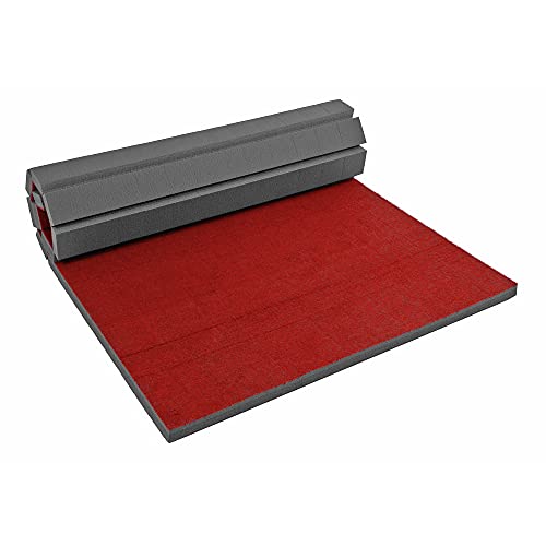 FlooringInc's Rollout Carpet Top Cheer Mat, Perfect as a Gymnastics Mat, Tumbling Mat or Portable Cheerleading Gym Mats for Home Workouts and Practice - color: Red, size: 5 ft x 10 ft x 1.38 in