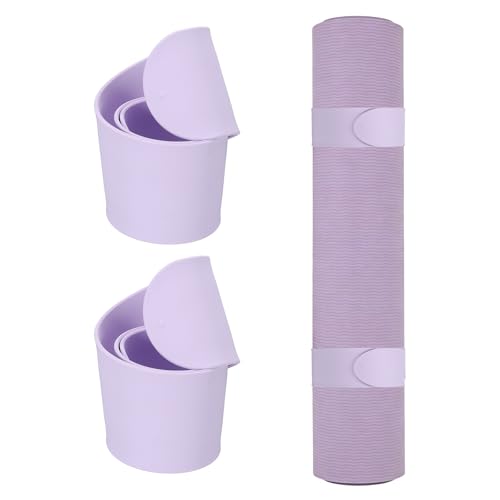 Yoga Mat Strap Slap Band, One Snap Yoga Mat Slap Band for Keep Mats Tightly Rolled Exercise Mat Sling Holder - color: Light Purple
