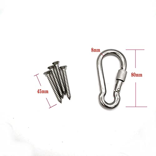 Hammock Hanging kit Stainless Steel 316 Hammock Hooks Heavy Duty with Screw Bolts, Hammock Wall Hooks for Wall/Ceiling Mount,for Hammock Chair Hanging/Swing Hanging,2 Pack