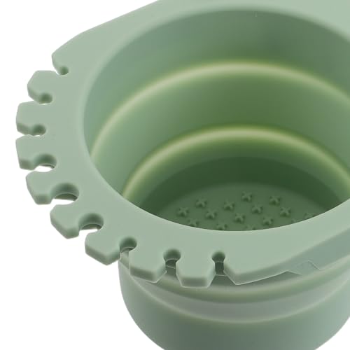 SEWACC Foldable Silicone Paint Brush Washer, Dual Collapsible Basin with Drying Rack, Portable Acrylic and Watercolor Brush Washing Bucket, Travel Art Supplies Organizer - color: Green