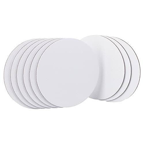 NBEADS 12 Pcs Round Painting Canvas Panels, 5.9x5.9inch Blank Canvas Drawing Boards for Oil & Acrylic Painting Students Artist Hobby Painters and Beginners, 5.9inch in Diameter - size: L.W: 5.9"×5.9"/Thi: 0.1"-Round