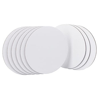 NBEADS 12 Pcs Round Painting Canvas Panels, 5.9x5.9inch Blank Canvas Drawing Boards for Oil & Acrylic Painting Students Artist Hobby Painters and Beginners, 5.9inch in Diameter - size: L.W: 5.9"×5.9"/Thi: 0.1"-Round