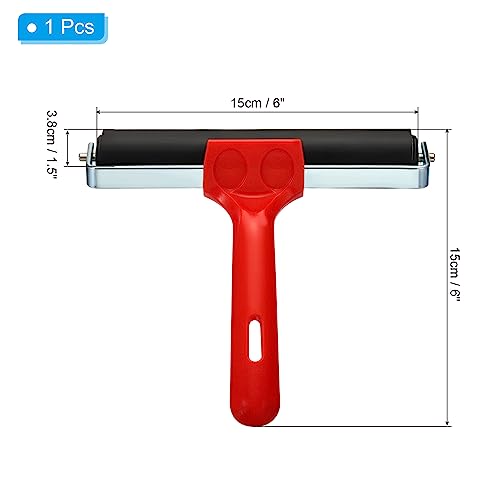 PATIKIL 6 Inch Rubber Roller Brayer, Anti Skid Hard Rubber Rolling Tools for Wallpaper Art Craft Printing Printmaking Ink Stamping Tape Construction, Black - size: 6 Inch
