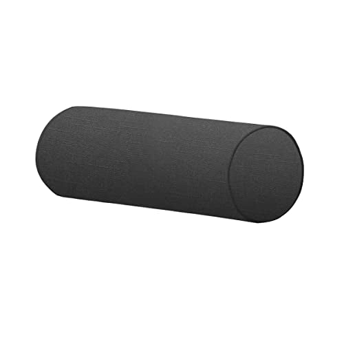 Neck Roll Pillowcases Velvet Cylindrical Pillow Covers 16"x6" with Hidden Zipper for House Home Decor Neck Roll Pillow Cervical Neck Roll Memory Pillow Cylinder Round Cushion (Linen Black, 16x6) - color: Linen Black
