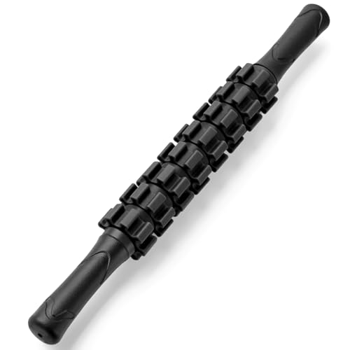 ZanLLW Muscle Roller Stick, Muscle Roller, Liposuction Massage Roller for Lymphatic Drainage, Massager Stick for Relief Muscle Soreness, Trigger Points, Help Exercise Runner Legs, Back Recovery - color: Black