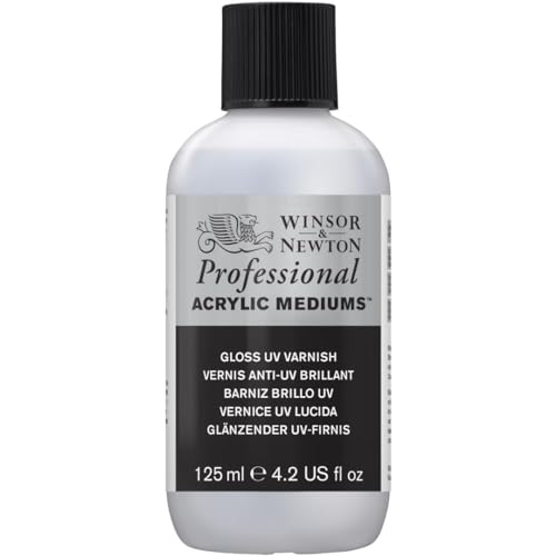 Winsor & Newton Professional Acrylic Medium, Gloss UV Varnish, 125ml | Applies a removable glossy protective coating that helps shield finished acrylic paintings from UV exposure and dirt. - color: Gloss Uv Varnish, style: 125ml (4.2-oz)