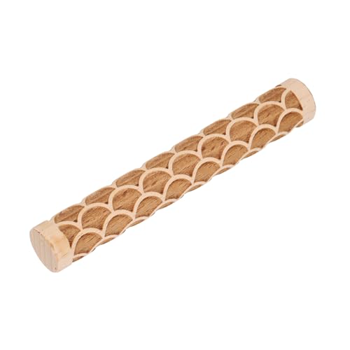 HARFINGTON Wood Clay Roller 4" Fan Pattern Rolling Pins Wood Rollers Pottery Tools Wood Grain Texture Rollers for Clay Baking Dough Playdough DIY - style: Fan