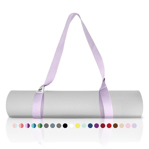Tumaz Yoga Mat Strap Adjustable Carrier for All Yoga Mats, 2 Sizes | Extra Thick Cotton Blend |16+ colors are available | Fits Most Yoga Mats | Soft Woven Texture | Comfortable Shoulder Carry - color: 17.lilac Purple, size: 85 IN