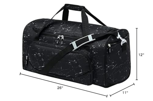 Uarition Gym Bag for Men & Women - 50L Large Travel Duffle Bag Marble Black - color: Marble Black