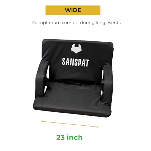 Stadium Seat with Back and Cushion: Regular 23” bleacher Chairs, Stadium Chairs on Hard Benches. Recommended for Extra Space Comfort, a Premium Chair for Bleachers