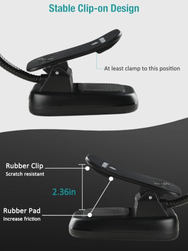 Vekkia 64 Led Rechargeable Music Stand Light - Folding Clip On Piano Lamp | Portable Professional with 5 Brightness×3 Color Temperature for Grand Piano and Book Reading