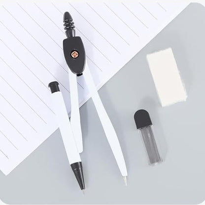 Compass Geometry Tool Protractor and Compass Geometry Set Kit Drawing Compass Math Metal Compass Drafting Tools with Carry Box for Geometry Measuring Drafting School Office Supplies