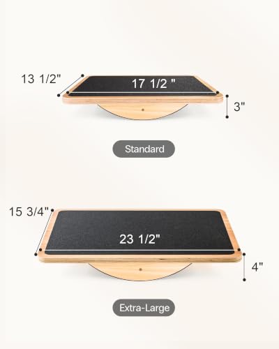 StrongTek Wooden Balance Board, Basic Rocker or Advanced 360° Wobble - color: Extra Large-Basic