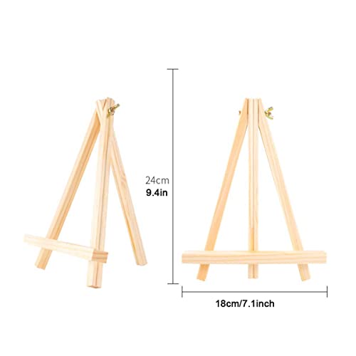 9.4" Tall Natural Pine Wood Tripod Easel Photo Painting Display Portable Tripod Holder Stand& Adjustable Wooden Tripod Tabletop Holder Stand for Canvas - style: 18pack