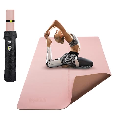 Gogokiwi Large Yoga Mat (6'x4') – 1/4" & 1/2" Thick Exercise Mats for Home Workout, Extra Wide Workout Mats for Home Gym, Yoga, Pilates, Stretching, Floor & More - color: Soft Pink, size: Standard (1/4 Inch Thick)