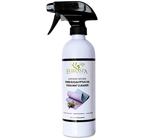 EuroSpa Aromatics Lavender Infused Pure Eucalyptus Oil Yoga Mat Cleaner & Deodorizer - Premium Aromatherapeutic & Relaxing Essential Oil Spray - 16oz - size: 16 Fl Oz (Pack of 1)