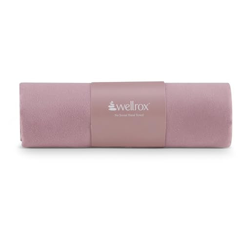 Wellrox Microfiber Yoga Hand Towel – Super Soft, Quick-Dry, Non Slip Yoga Towel for Hot Pilates, Gym & Workouts (26.5" x 16", Rose) - color: Rose