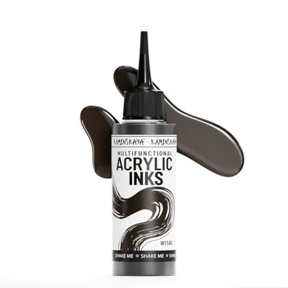 Acrylic Inks for Artists - Dark Brown Acrylic Ink, 3.38 Fl Oz (100 ml) | Highly Concentrated, Multifunctional Liquid Acrylic Paint - color: Dark Brown