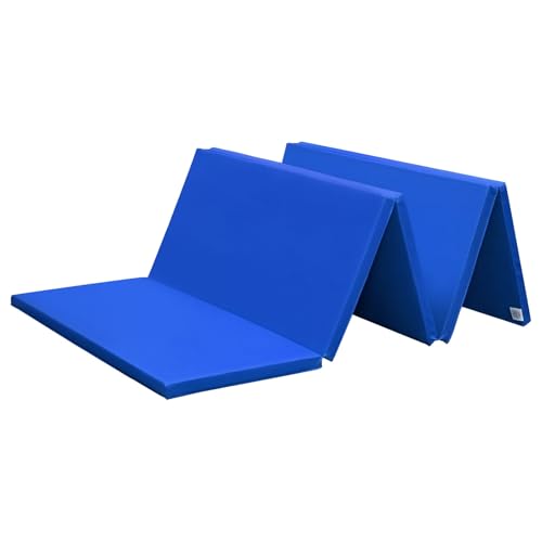 KaRaDaStyle Gymnastics Mat Folding Stretch Mats 75"x31"x1.2" Exercise Muscle Training Children Play Horizontal Bar Mat Yoga Sports Soundproof Home Use - color: Blue/5-fold