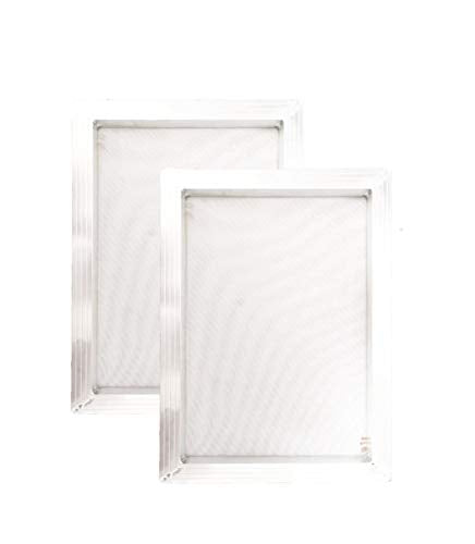 Aluminum Screen Printing Screens 10 x 14 Inch (Inner Size: 8 x 12 Inch) Frame-160 White Mesh (2 PCS)