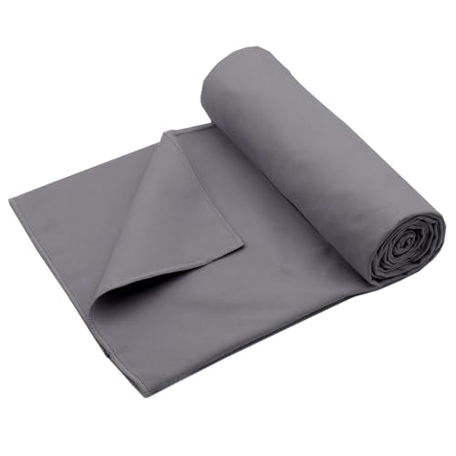 Eunzel Hot Yoga Towel Non Slip Yoga Mat Towel Non-Slip Sweat Absorbent Microfiber Towel for Hot Yoga, Pilates and Workout 72" x 26.5", Dark Grey - color: Dark Grey
