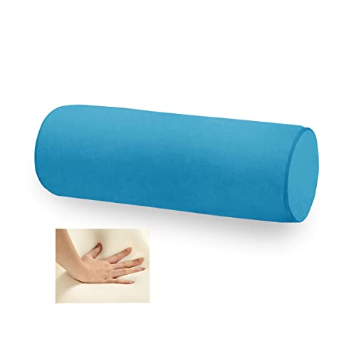 Memory Foam 16X6 Neck Pillow for Sleeping, Neck Pain Relief, Side Back Stomach Sleeper, Car or Office Chair Sofa,Support Pillow for Posture & Comfortable Spine Position (Lake Blue) - color: Lake Blue, size: 16X6