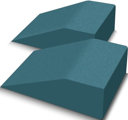 2 Pack Squat Wedge Blocks, Foot and Wrist Yoga Wedges | Soft EVA wedges support heels, feet and wrists for yoga, squats, pushups, balance, stretching, Pilates and home workouts. - color: Dark Blue