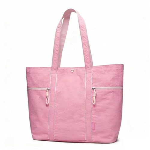 Large Tote Bag for Women Nylon Shoulder Bags for Women Lightable Shoulder Purses Gym Tote for Travel Yoga Work Dance - color: A1-pink