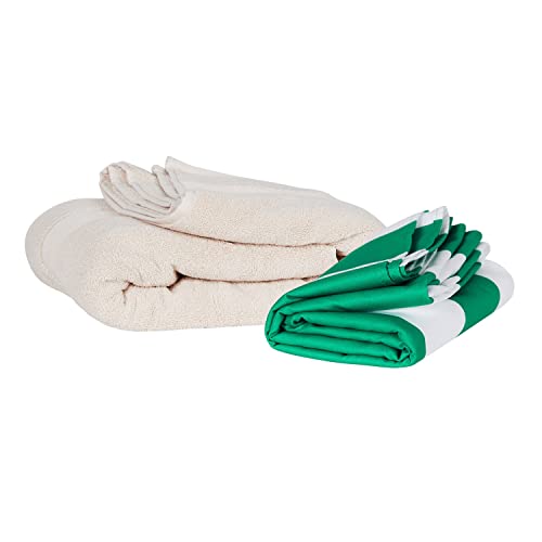 Dock & Bay Beach Towel - Quick Dry, Sand Free - Compact, Lightweight - 100% Recycled - Includes Bag - Cabana - Cancun Green - Extra Large (200x90cm, 78x35) | Sand-Resistant, Includes Travel Bag, Lightweight & Compact, 100% Recycled DryQ Fabric, Extra Larg