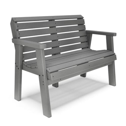BY THE YARD 48" Garden Bench (Gray) - color: Grey