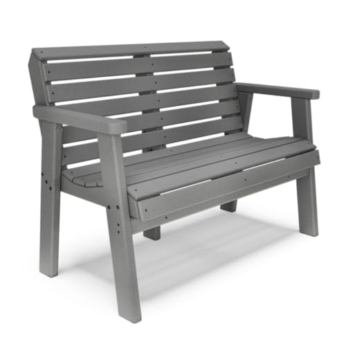 BY THE YARD 48" Garden Bench (Gray) - color: Grey
