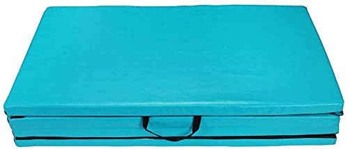 Polar Aurora 4'x10'x2 Thick Folding Gymnastics Exercise Mat Aerobics Stretching Yoga Mats - color: Blue-Green