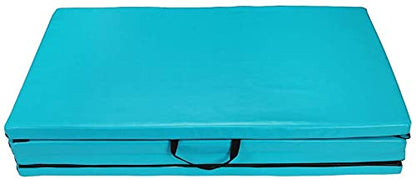 Polar Aurora 4'x10'x2 Thick Folding Gymnastics Exercise Mat Aerobics Stretching Yoga Mats - color: Blue-Green