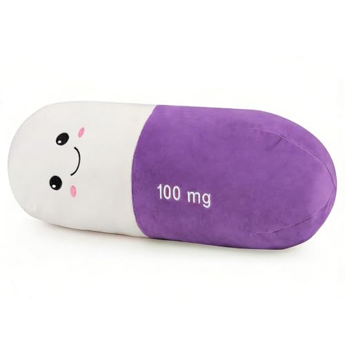 Cervical Neck Roll Pill Pillow, Cylinder Bolster Chill Pillows with Washable Cover, Round Neck Pillows Support for Bed Sleeping, Designed for Head, Neck, Lumbar, Legs Back and Yoga (Purple, M) - color: Purple
