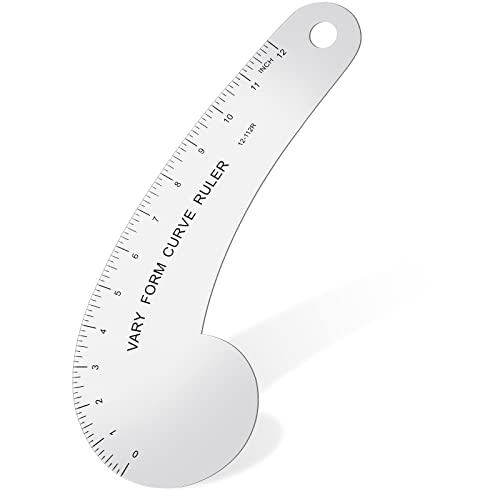 Vary Form Curve Ruler Solid Aluminum French Hip Curve Ruler for Measuring Sewing Design Making