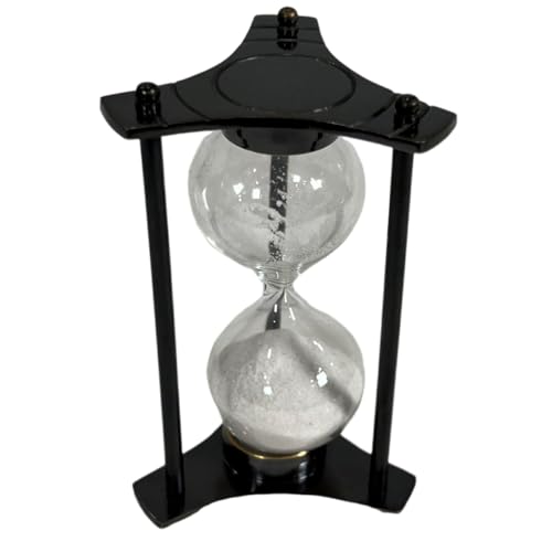 Modern Black Hourglass Timer 1 Minute – Sleek Minimalist Sand Clock for Office, Meditation, Mindfulness, Aesthetic Room Decor & Study Desk Focus Timer