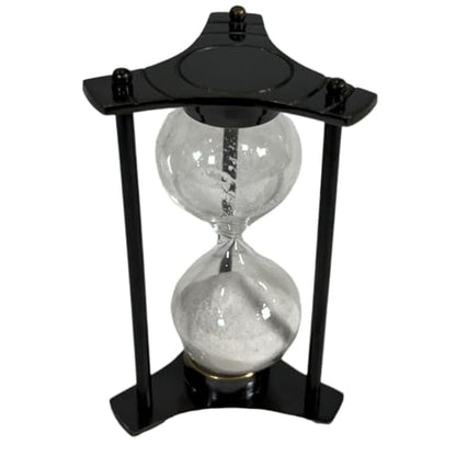 Modern Black Hourglass Timer 1 Minute – Sleek Minimalist Sand Clock for Office, Meditation, Mindfulness, Aesthetic Room Decor & Study Desk Focus Timer