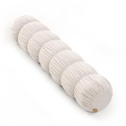 Pat. Pend. Long Bolster Pillow for Bed, 39 Inch, Misty White | Small body pillow for adults and side sleepers with a removable, washable soft velvet cover; cylinder design for leg support. - color: Misty White, size: 39"x 7.87"