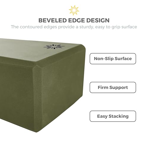 Bulk 4in Foam Yoga Blocks, 10 Pack - color: Olive