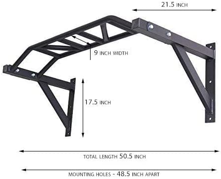 Gronk Fitness Wall Mounted Pull Up Bar | Chin Up Bar | Multi Grip Pull Up Station | Perfect for Commercial and Garage Gym