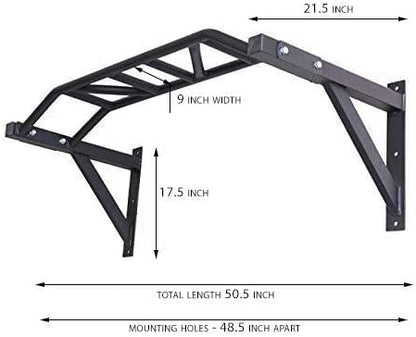 Gronk Fitness Wall Mounted Pull Up Bar | Chin Up Bar | Multi Grip Pull Up Station | Perfect for Commercial and Garage Gym