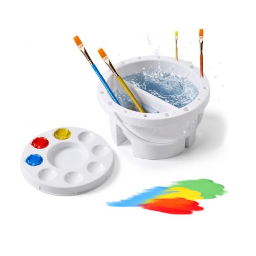 Paint Brush Cleaner Washer All-in-One Palette and Brush Holder