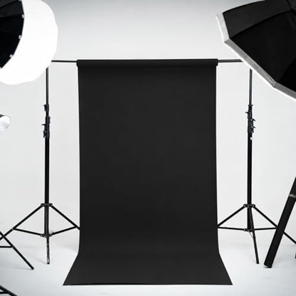Kate Seamless Paper Backdrop Black Seamless Backdrop Paper Rolls (53''x16.4' Jet) - color: Jet, size: 53''x16.4'