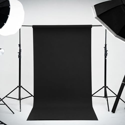 Kate Seamless Paper Backdrop Black Seamless Backdrop Paper Rolls (53''x32.8' Jet) - color: Jet, size: 53''x32.8'