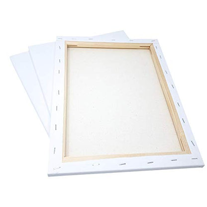 milo Stretched Artist Canvas, 11x14 inch, Value Pack of 8, Blank White | Primed & Ready-to-Paint Art Painting Supplies for Acrylic, Oil, Mixed Wet Media, & Pouring, 100% Cotton with Pine Wood Frame - size: 11" x 14"