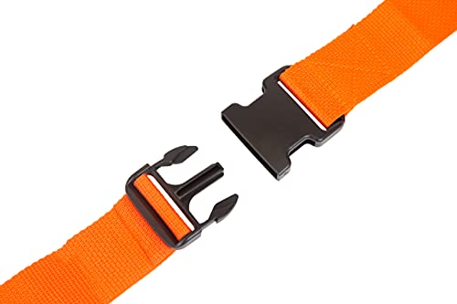 Primacare IR-5006-3 Pack of 3 Backboard Strap – Adjustable Patient Immobilization Straps with Quick Release Buckles for Spine Boards, Emergency Medical Use, 7 Feet, Orange - size: Basic Buckle 7 Ft